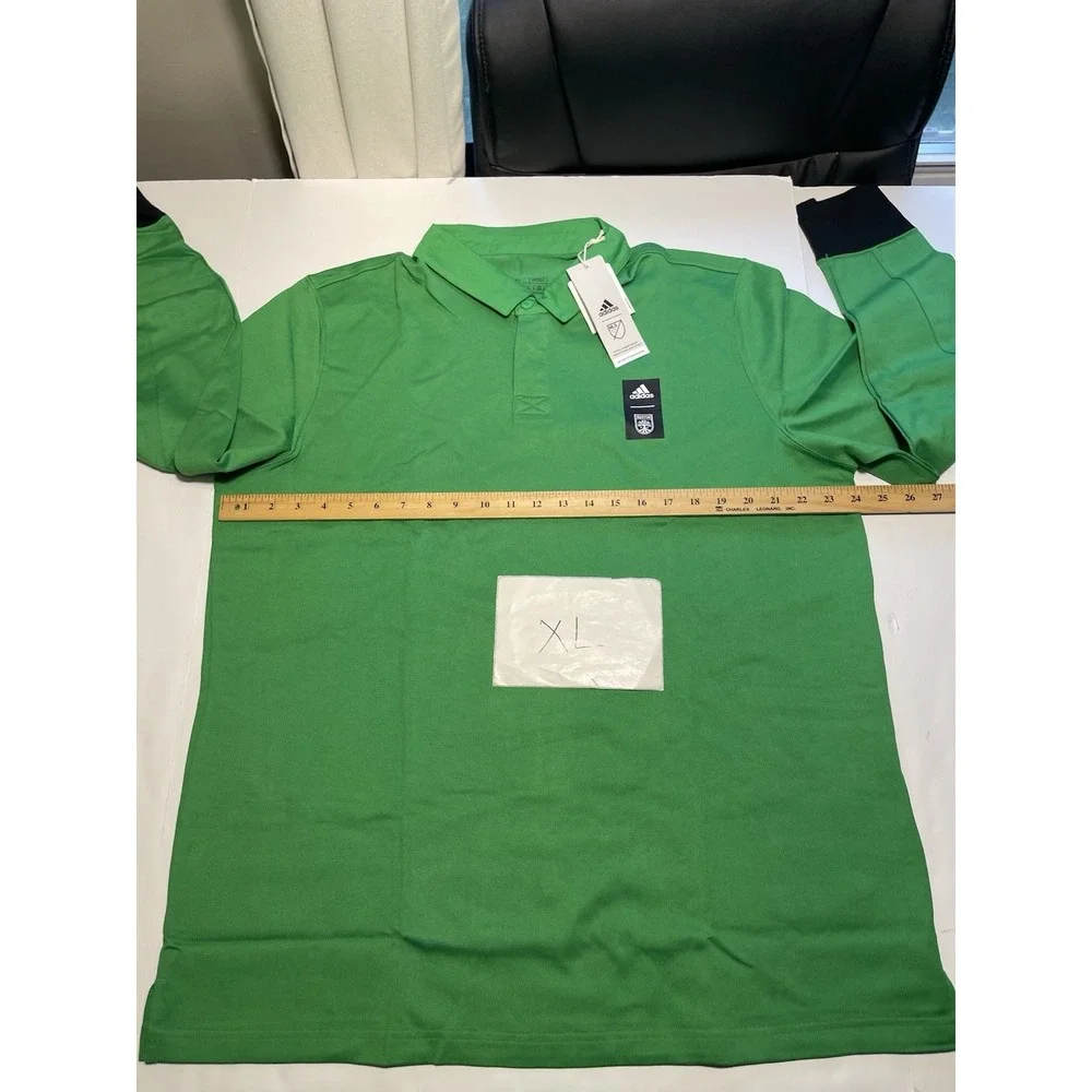 Adidas Austin Football Club Men's Player Travel Long Sleeve Polo Green Sz XL NWT